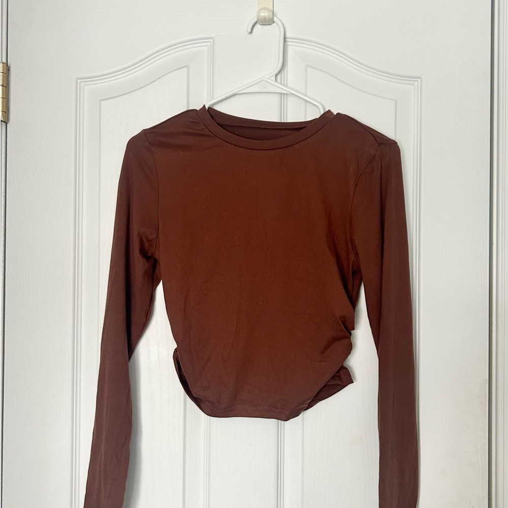 Brown Long Sleeve Women's Top